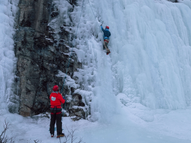 An ice climbing lesson in Abisko, Sweden