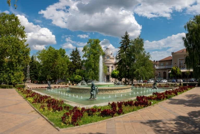 A scenic square in Ruse, Bulgaria 