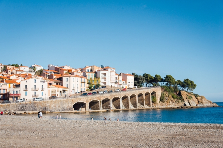 Der Strand von Banyuls Sur Mer, Frankreich