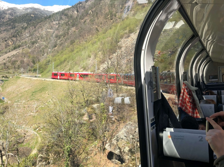 The view from one of the panoramic cars of the Bernina Express (Tom Chesshyre)