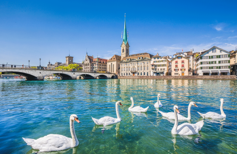 switzerland-zurich-swans-city-view