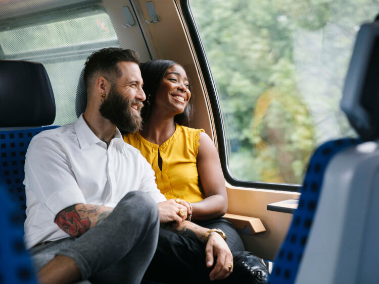 Coppia in treno a Berlino