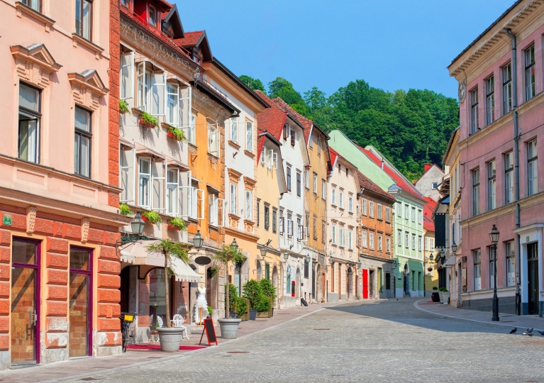 The old town of Ljubljana