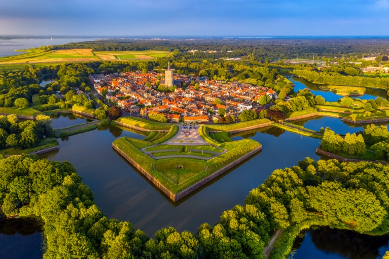 An Aerial View of Naarden in the Netherlands