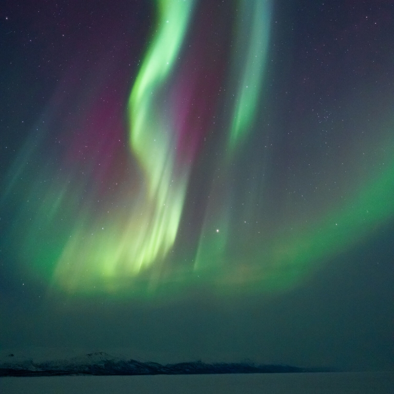 Vista final de las auroras boreales sobre Abisko